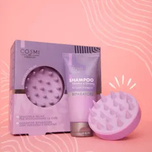 COSMI set shampoo e spazzola ginseng e cheratina